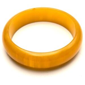 Art Deco Bakelite Bangle Bracelet Egg Yolk Yellow Tested Vintage 1930s